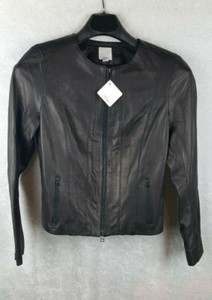 halogen black leather jacket