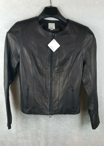Halogen SP Black Leather Jacket NWT 