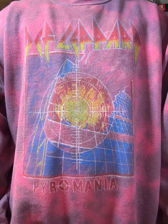 ALTRA Maglione girocollo Def Leppard Pyromania tie dye oversize rock taglia S M?