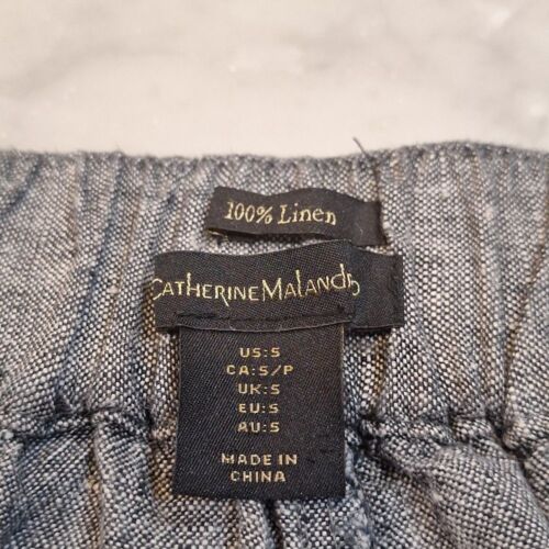 100% Linen Catherine Malandrino Wide Leg Palazzo Pants Gray Black White Small - Imagen 7 de 8