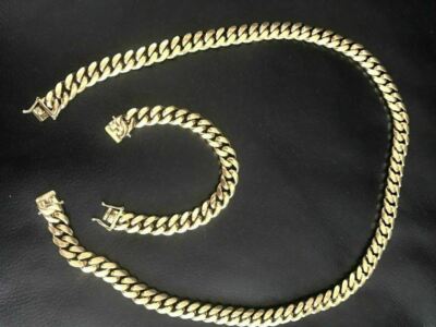 Herren Miami Kubanische Gliederkette 18k Oder 14k Vergoldet