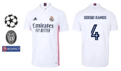 Trikot Adidas Real Madrid 2020-2021 Home Sergio Ramos 4 I Heim Champions League