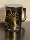 VTG 1960s Federal Milk Glass Zodiac Scorpio Coffee Mug TeaCup Mug USA Gold Blk