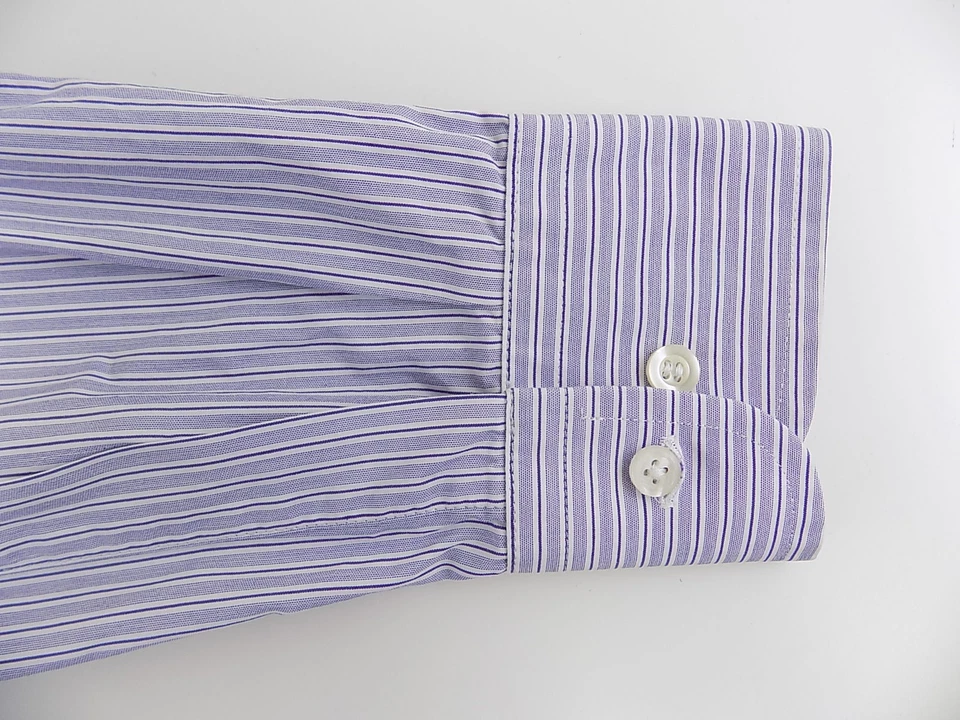 BLOOMINGDALES $165 Púrpura 15 x 34/35 Ajuste Contemporáneo HOMBRE CAMISA DE VESTIR INFORMAL P02 Foto 4 de 4