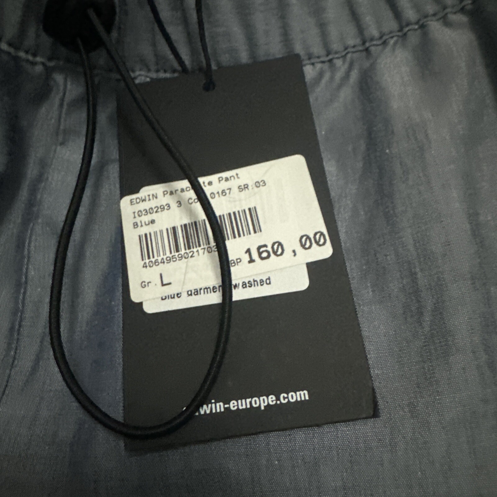 Edwin Cargo Parachute Pant Blue Garment Washed Chambray Size L RRP £160 image 6
