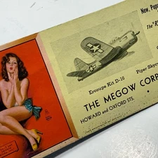 Rare WWII Pin Up Military Air Force Grumman Bearcat Megow Moran Girl Art Philly
