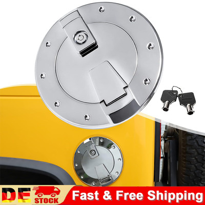 New Chrome Fuel Door Locking Aluminum Gas Tank Cap Cover for Hummer H2 2003-2009