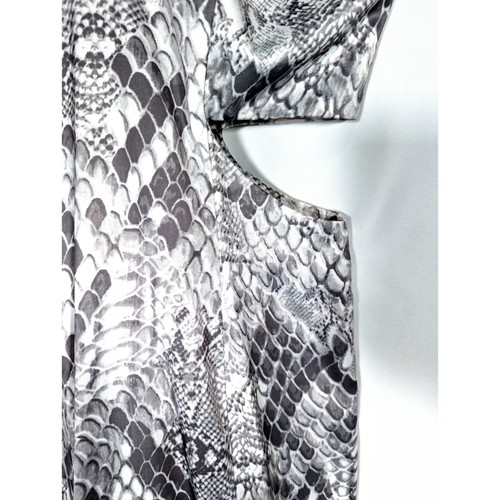 $198 Mare Mare Maxi Mermaid Dress Cold Shoulder Snakeskin Jersey Satin Sz Small - Picture 4 of 11