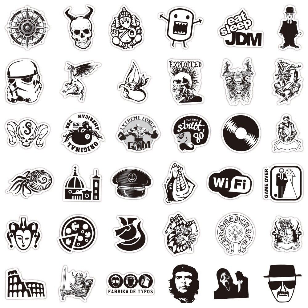 Black and White Random Stickers – Stickerload