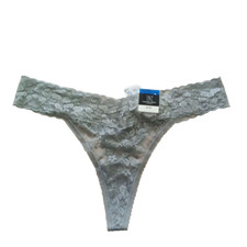NWT INC Thong SIZE XL Gray Floral Lace