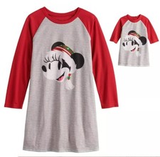 Disney Minnie Mouse Santa Christmas holiday nightgown pajamas doll NWT girl 8