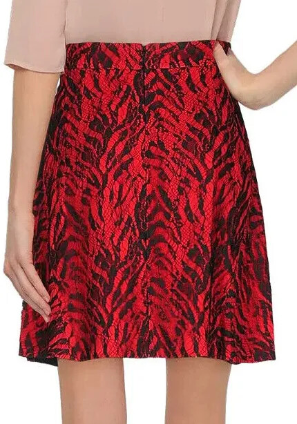 Gonna Saint Laurent 2 rossa nera pizzo 34 FR nuova $2290