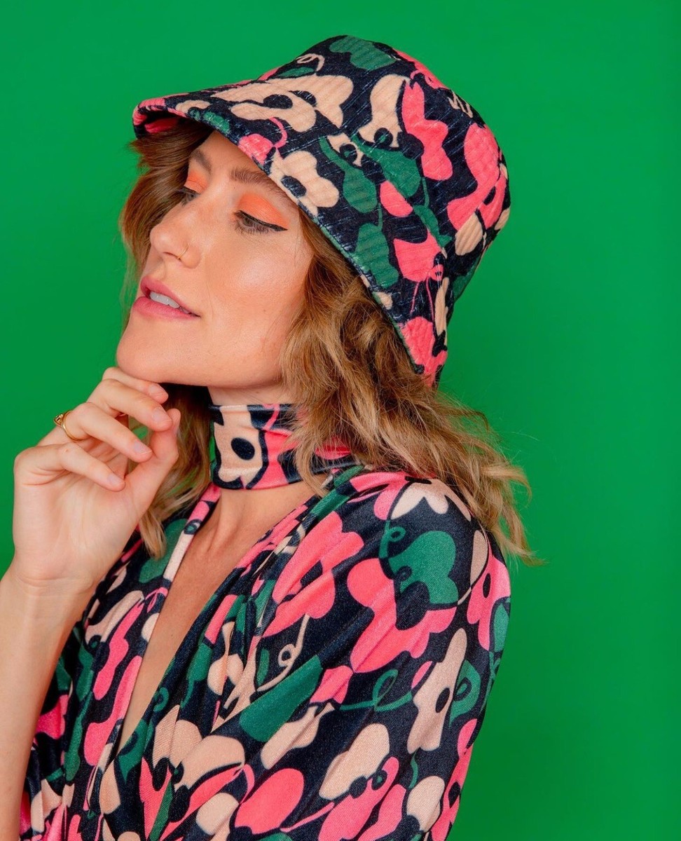 Dazey LA bucket hat with a vibrant, abstract, multi-color  display picture 2