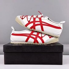 For Gifts Unisex Onitsuka Tiger Mexico 66 Classic White Red Sport Shoes