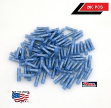 200pcs Blue Crimp AWG 16-14 Cable Nylon Insulated Butt Connectors Copper -Taiwan