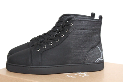 sz 13 / 46 Christian Louboutin Black Fun Louis Logo High Top