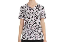 Scrub Star Women's Cheetah Bloom Scrub Top Black & White NWT! Free Shipping!