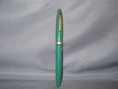 Sheaffer Vintage Green with gold trim touchdown fill Pen-restored-Canadian