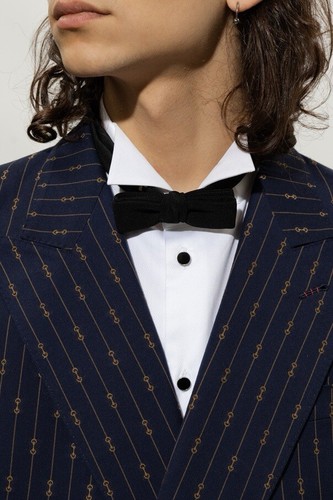 NWT GUCCI SILK BOW TIE BLACK 722316