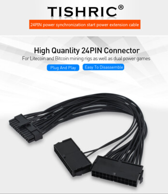 ATX 20+4 24-poliges Netzteil Synchronizer ADD2PSU Dual Molex Netzteil Verlängerungskabel 