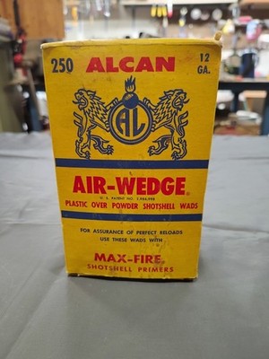 VTG ALCAN 12 GA. Shotshell Wads Box EMPTY. Display in Den Office Man Cave, Store