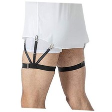 Men's Shirt Stays for Shirt Tucking, Shirt Garter and holder Securing Black-3