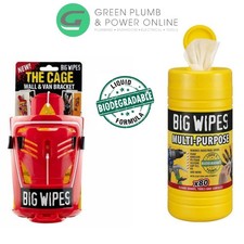 Big Wipes 'Cage' Van / Wall Bracket & Big Wipes Yellow Cleaning Wipes