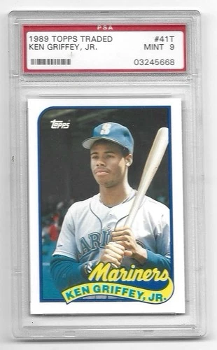 1989 TOPPS TRADED #41T KEN GRIFFEY JR RC ROOKIE HOF PSA 9 MINT MARINERS, BEAUTY!