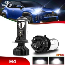 2PCS H4 Bi-LED LED Projector Mini Lens Hi-Lo Beam Headlight Bulb Retrofit LHD
