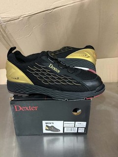USED Dexter C9 Knit Black Gold Men's Bowling Shoes SIZE 8 WIDE (EBAY)