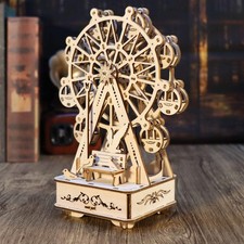 3D Wooden Puzzles Music Box Ferris Wheel DIY Crafts Handmade Model Kits For Wome