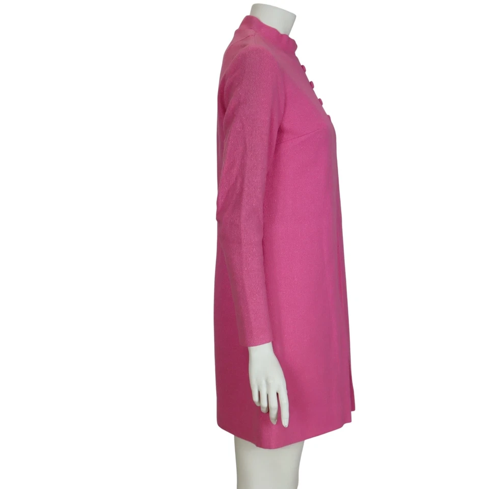 Vintage Mod Shift Dress Hot Pink GoGo MCM Mid Century Modern 1960s Women's Small - Image 2 of 4