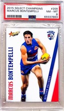 PSA 8 - 2015 Western Bulldogs AFL Select Rookie Graded Card - Marcus Bontempelli