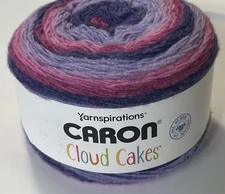1 CARON CLOUD CAKES in PLUCKY PURPLE 8.5oz 760yds Polyester