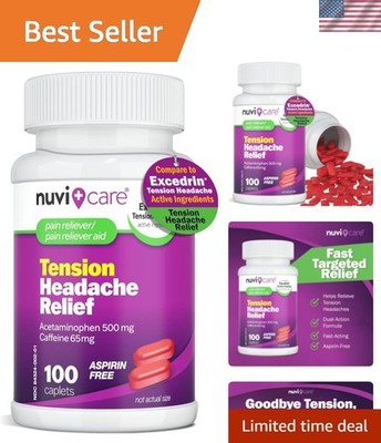 Tension Headache Relief Pills with 500mg Acetaminophen and 65mg Caffeine - No...