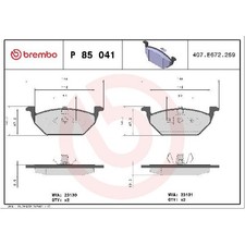 Brembo Bremsbelagsatz 21279497 Bremsklötze vorne 1J0698151J 1JE698151B