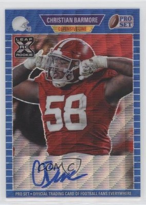 2021 Leaf Pro Set Metal Blue Wave 14/50 Christian Barmore Rookie Auto RC uk2