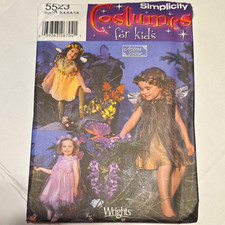 Simplicity 5523 Child Girls Costume Sewing Pattern Size A 3-8