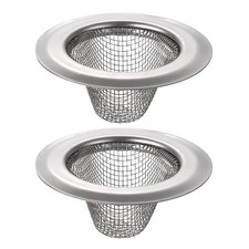 2Pcs Kitchen Sink Strainer 2.09" OD x 1.38" ID x 0.79" Depth Silver