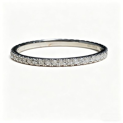 Full Eternity Natural Diamond Band 10K Solid Gold 1.2mm  Stackable Dainty Ring
