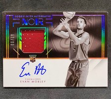 2021-22 Panini Noir EVAN MOBLEY Cavs Rookie Patch Auto Rainbow Foil RC SP /99