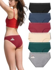 Women's Cotton Underwear Ladies Panties Hipster 6 Pack   Low Rise Bikini Brie...