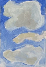 Original Acrylic Painting Cloud Study Blue Skies Collect Signed Fine Art