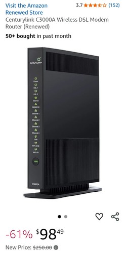 Centurylink C1100T 300 Mbps 4 Port 10/100 Wireless N Router - Picture 2 of 5