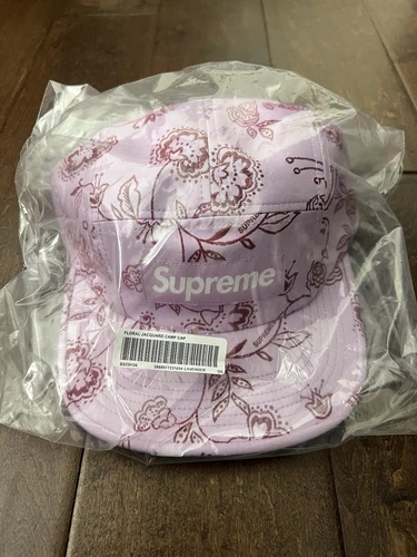 Casquette de camp tissée jacquard floral Supreme SS25 lavande taille unique neuve EN MAIN