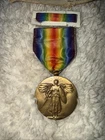 WW1 Victory Medal Pin Military Great War For Civilization Winged Angel w ribbon
