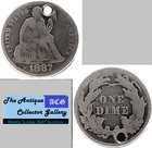 1887 Silver US Philadelphia Mint Seated Liberty Dime🪙Type 4🪙Hole