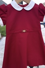 Gorgeous Versace Little Girls /Toddler Red Holiday Dress With Medusa ‘95 NWT$485