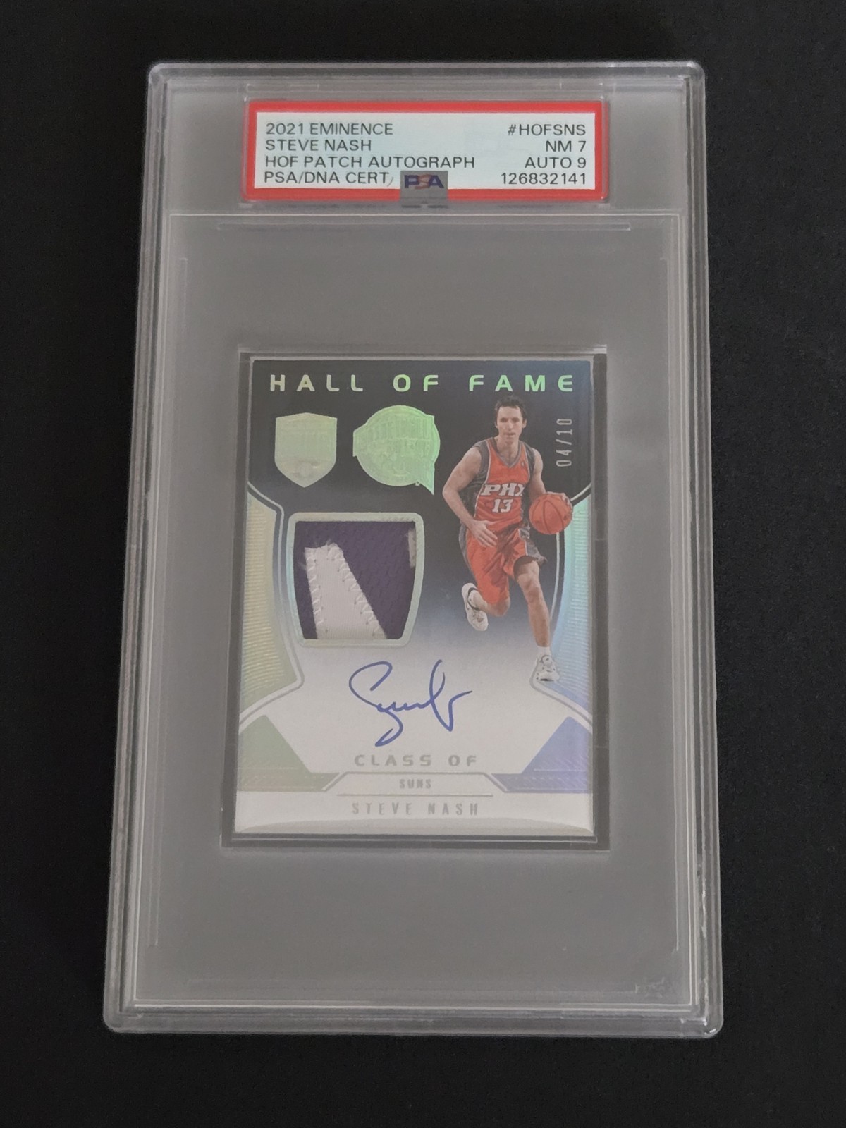 2021 Eminence Steve Nash Hall of Fame Patch Autograph /10 - PSA - Phoenix Suns view 3
