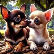 Chihuahuas Animal Diamond Art Kit 13.8 Inch 5D Craft